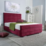 Katie Upholstered Bed Frame – Maroon - Image 2