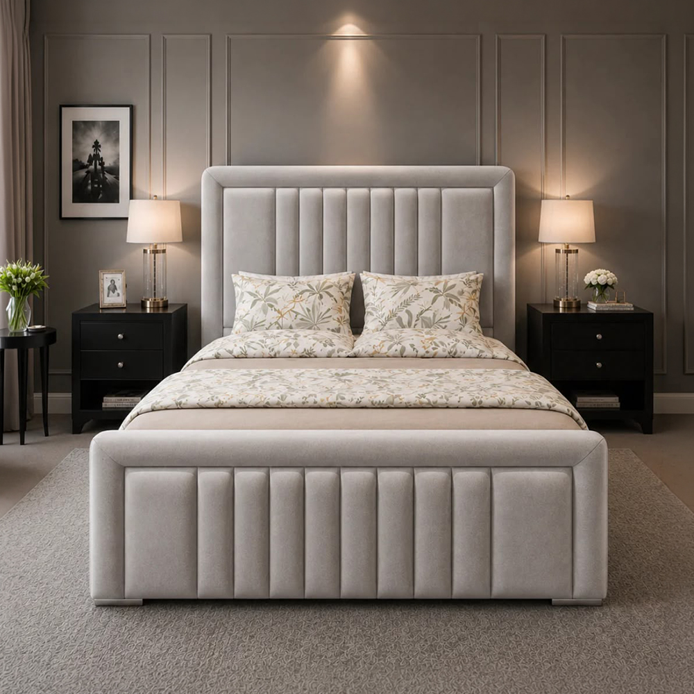 2 Milan Upholstered Bed Frame - Image 1