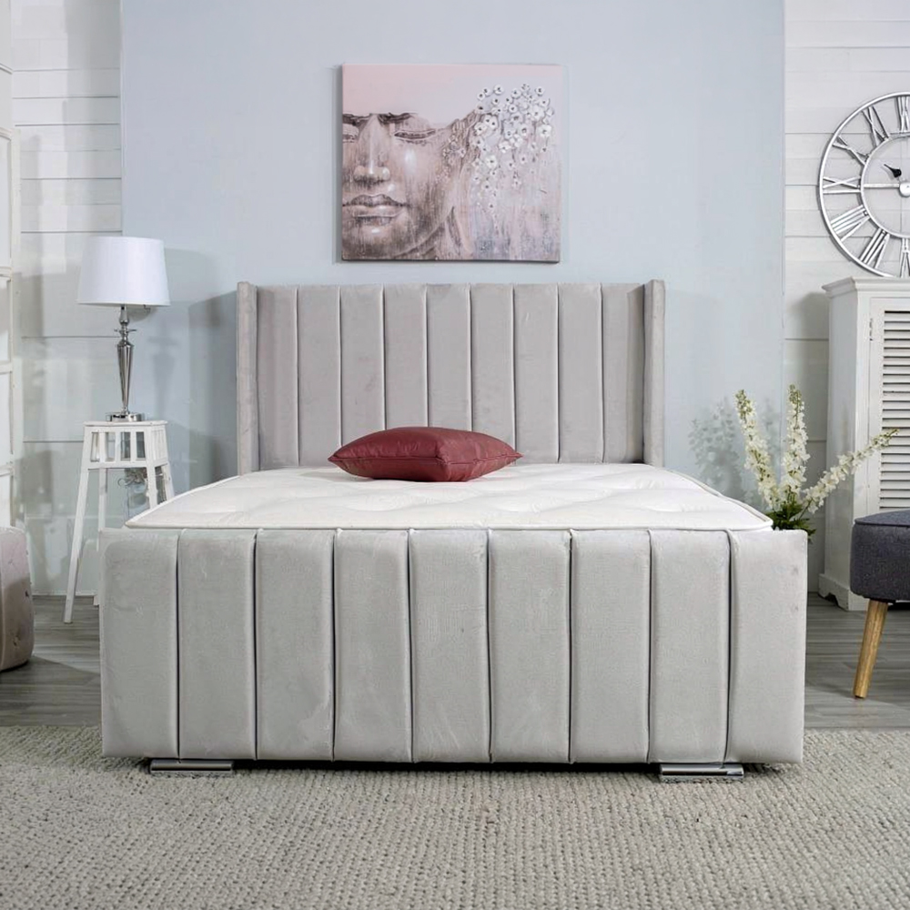 2 Empire Wing Upholstered Bed Frame - Image 1